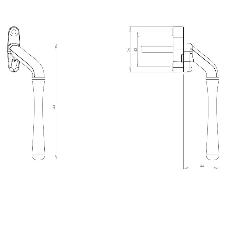 Window handles for sale in the UK - satin teardrop